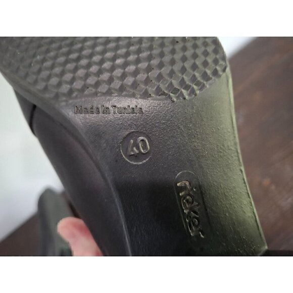Rieker Black Leather Chelsea Boot/Pre-owned, Sz. 9.5 (US) 40 (EU) - Picture 8 of 9